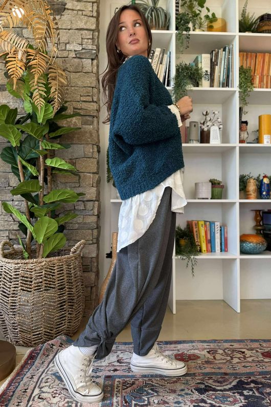 Hygge Boucle Slouch Knit Teal /23=